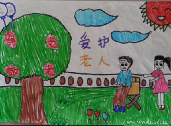 重阳节儿童画简单作品欣赏