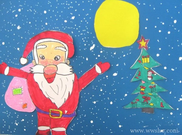 圣诞老人和圣诞树儿童画大全