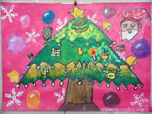 最漂亮的圣诞树儿童画大全