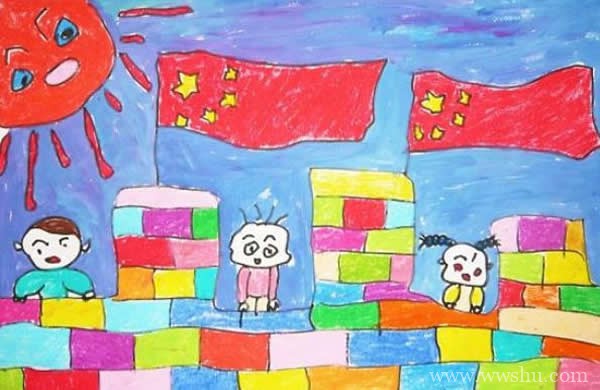 庆祝建国70周年儿童画欣赏