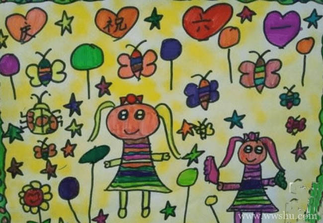 庆祝六一幼儿园儿童画