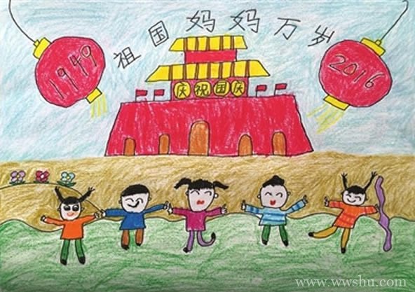 建国70周年祝福祖国更繁荣儿童画图片大