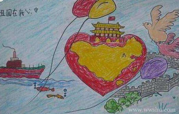 祖国在我心中庆祝祖国70华诞优秀儿童画
