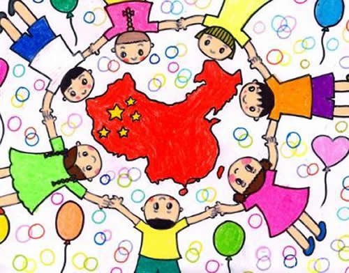 建国70周年国庆节赞美祖国儿童画作品