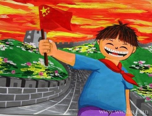 祝福祖国建国70周年欢度国庆儿童画获奖