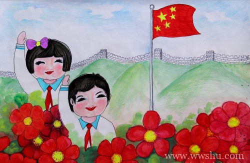 欢度国庆节主题简单又漂亮的儿童画作品