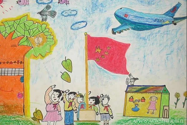 新中国成立70周年国庆节儿童画报