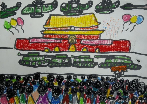 新中国成立70周年国庆节儿童画报