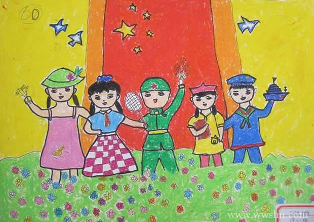 中国成立70周年心系祖国/爱祖国儿童画