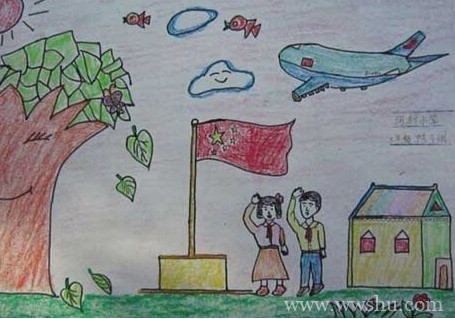 以庆祝中国70周年为主题绘画图片