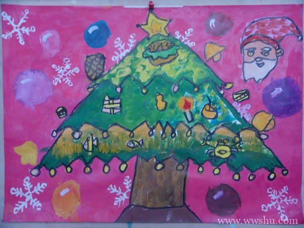 圣诞节儿童画简单漂亮的作品图片