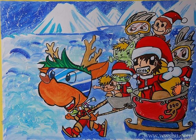 漂亮的圣诞节主题儿童画获奖作品