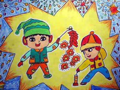 小学生元旦新年儿童画经典作品