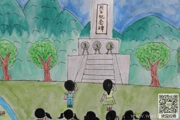 清明节奠先烈儿童画作品图片
