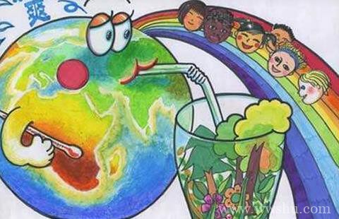 世界地球日清洁地球儿童画图片