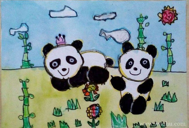 熊猫儿童画图片作品欣赏