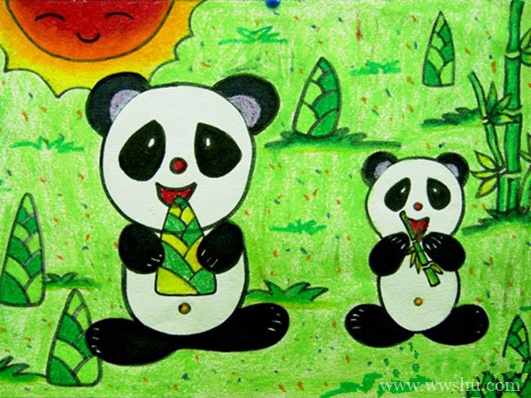 熊猫儿童画图片作品欣赏