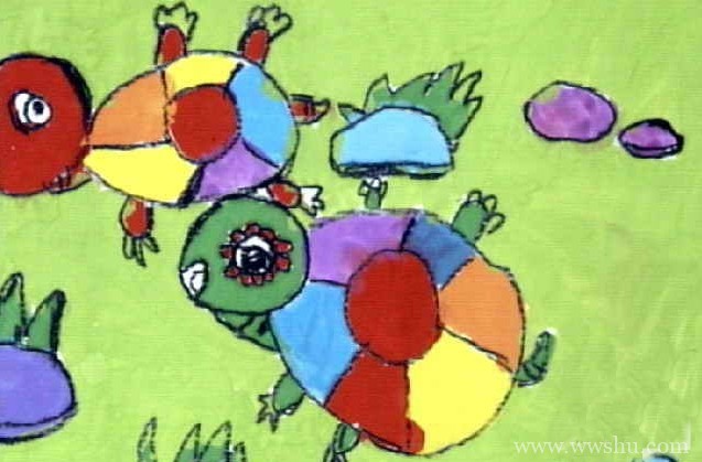 儿童画可爱小乌龟图片