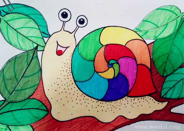 蜗牛创意儿童画图片大全