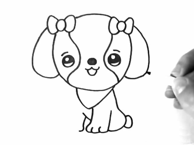 儿童画小狗画法步骤图解教程