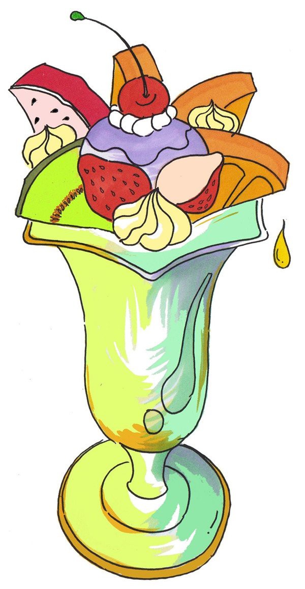 创意水果冰淇淋儿童画基础教程