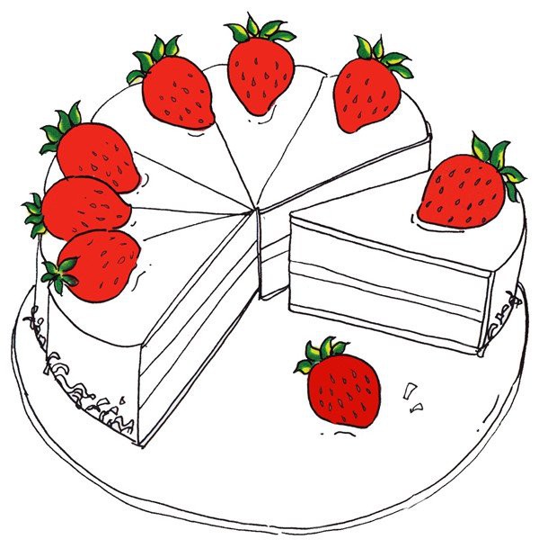 儿童画草莓蛋糕基础教程步骤图