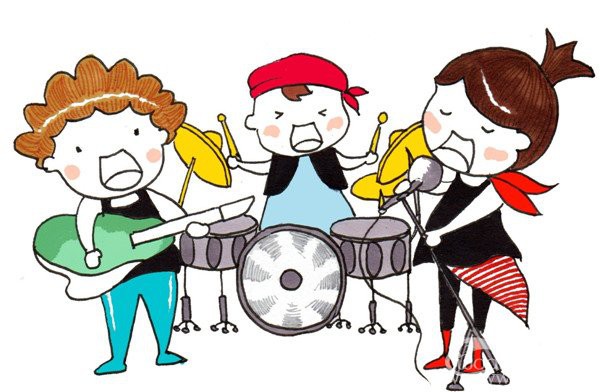 卡通人物乐队组合儿童画基础教程