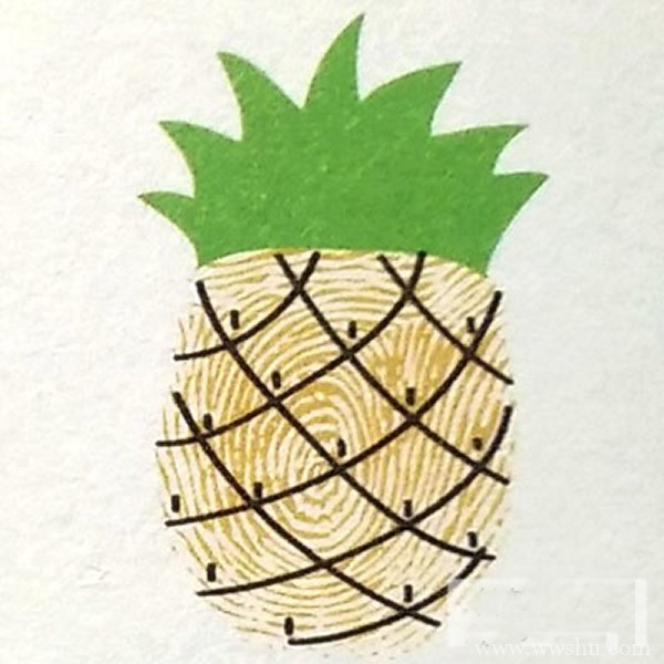 菠萝指印画教程