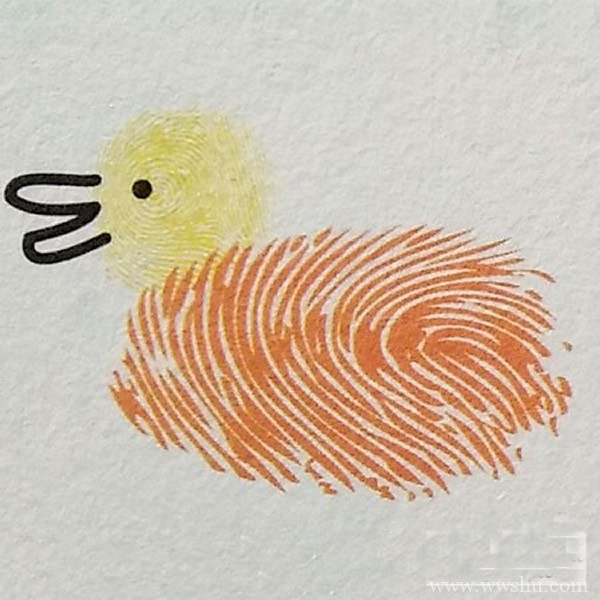 小鸭子指印画教程
