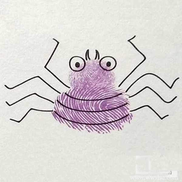 蜘蛛指印画教程