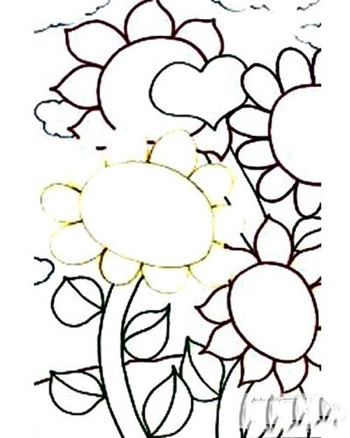 儿童画秋天的向日葵