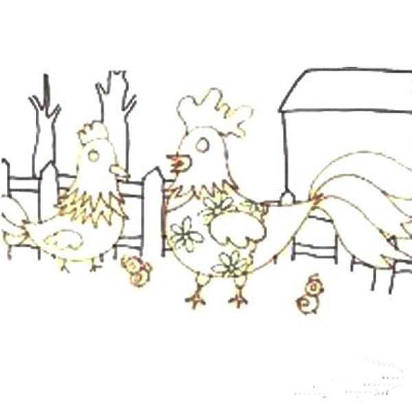 公鸡的画法儿童简笔画