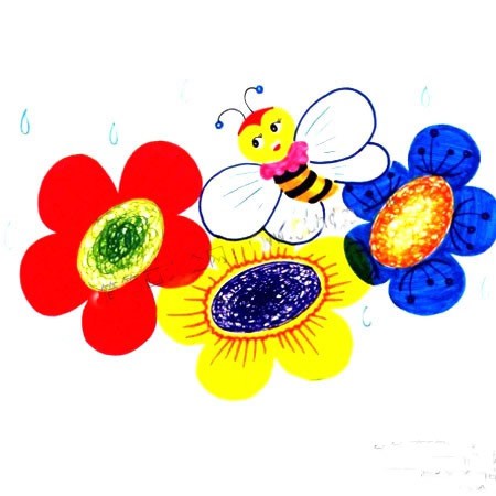 小学生蜜蜂采蜜怎么画