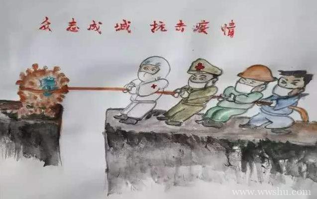 武汉加油中国加油儿童绘画
