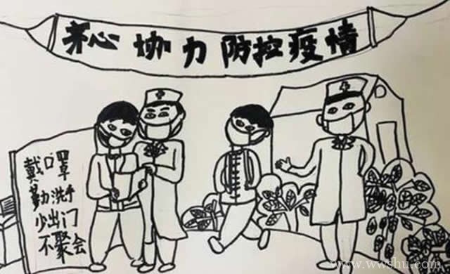 抗击疫情中国加油儿童绘画作品