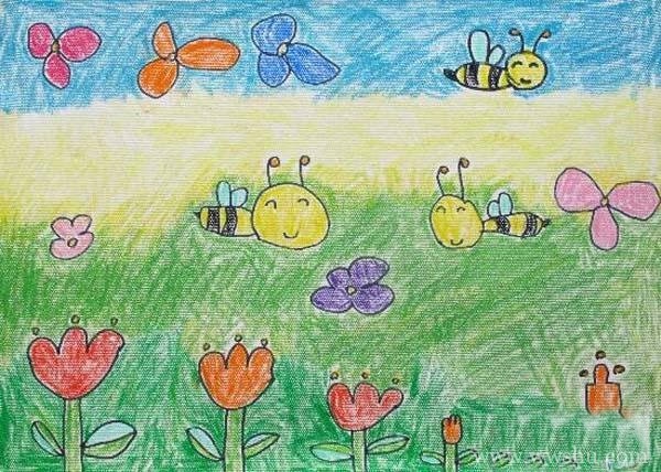 儿童画春天的图片