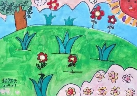 二年级春天主题儿童画作品图片
