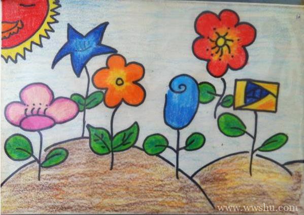 我心中的春天儿童画,小学生关于春的绘