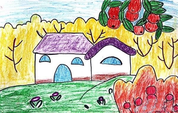 五年级儿童画家乡的秋天图片