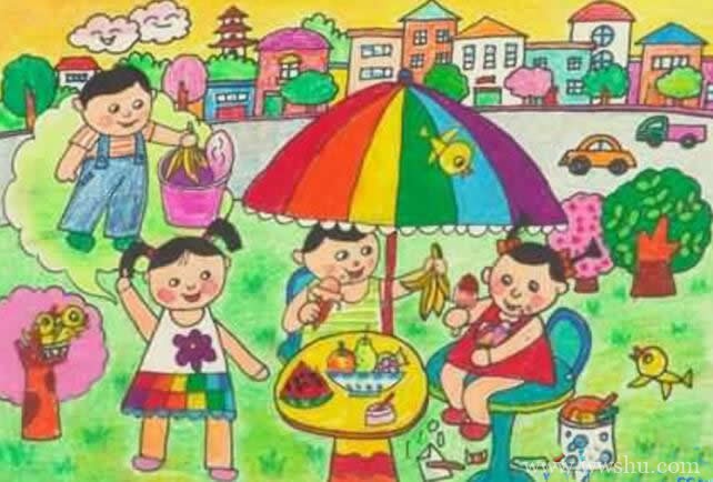 保护绿色家园儿童画获奖作品欣赏