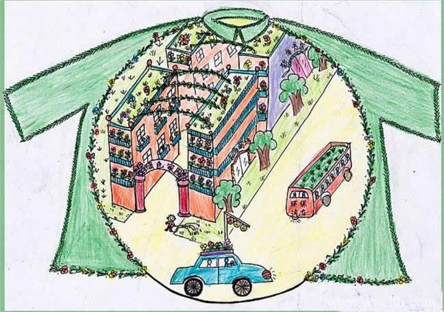 创意儿童画绿色家园主题画
