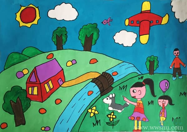 美丽家园儿童画获奖作品图片