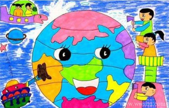 世界地球日奇思妙想儿童画简单又漂亮