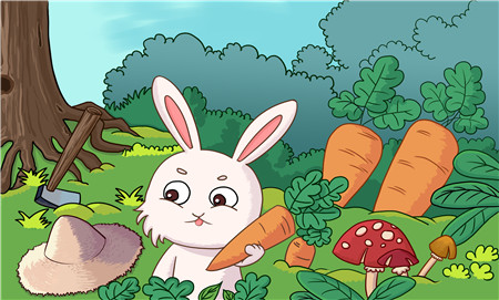 儿童故事小兔子采蘑菇