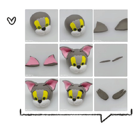 猫和老鼠Tom猫透明球粘土挂件手工制作步骤