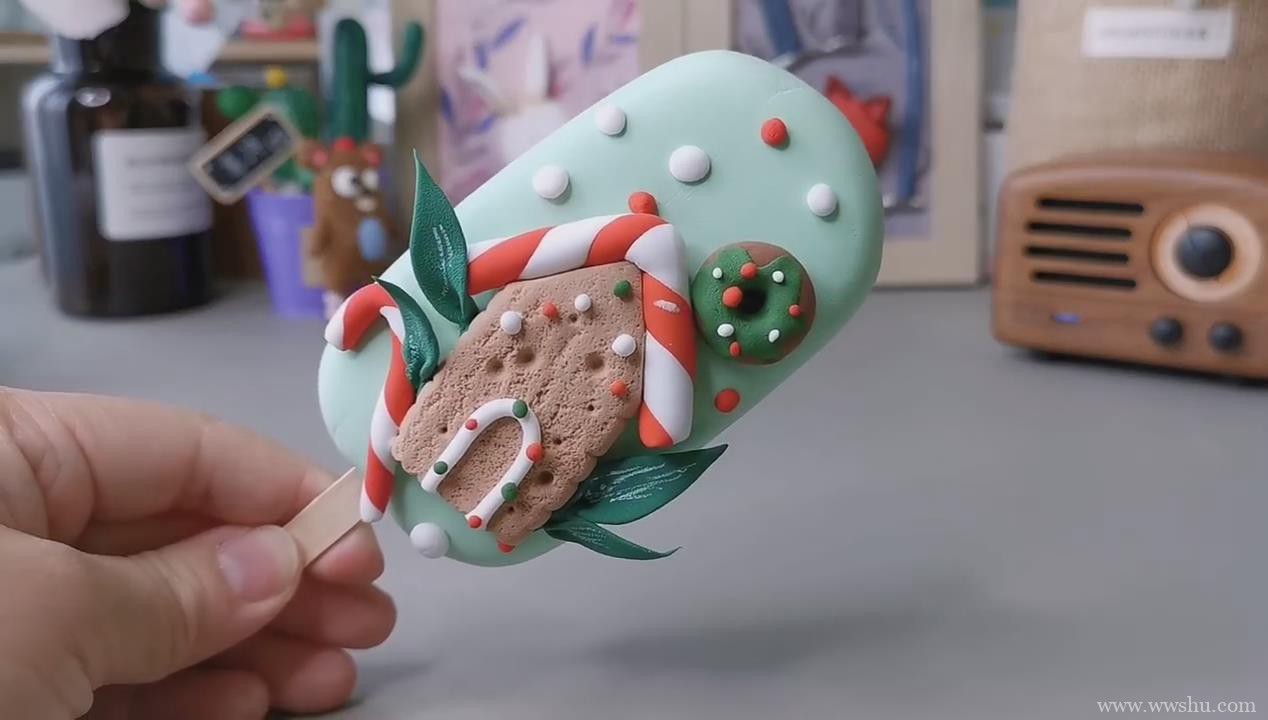 漂亮的圣诞风粘土雪糕手工制作具体教程
