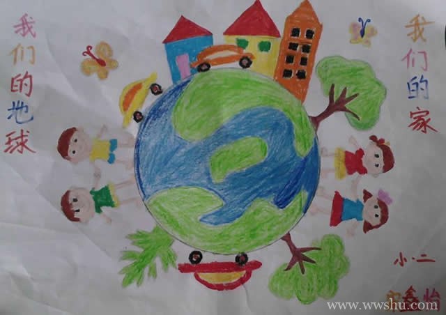 4~6岁儿童画保护地球儿童画简单又漂亮