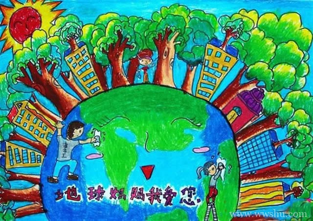 保护地球绿色家园儿童画简单又漂亮