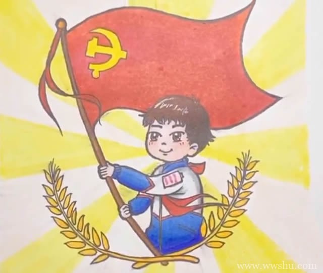 庆祝中国建党100周年儿童绘画作品