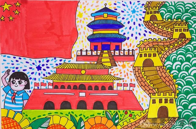 庆祝中国建党100周年儿童绘画作品